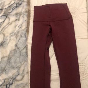 Maroon lulu lemon leggings